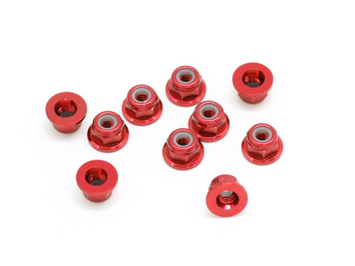 SWORKz Self Locking Nut with Washer Aluminium M3 red (10)