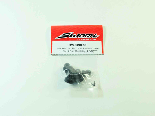 SWORKz 1/10 Pro-Shock Precision Plastic Shock Cap & Seal Cap (4 Sets)