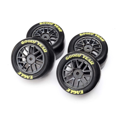 Losi Goodyear Eagle Mounted Tires, Soft (4): NASCAR
