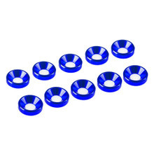 Ultimate Racing 4mm Aluminum Countersunk Washers (10) (Blue)