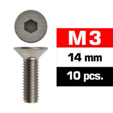Ultimate Racing M3X14MM Flat Head Screws (10 PCS)