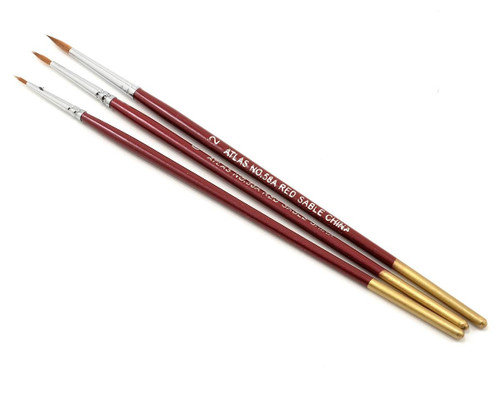 Atlas Brush Red Sable Brush Set 5/0-0-2 (3)