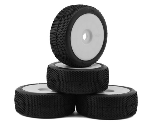 TZO Tires 201 1/8 Buggy Non-Glued Tire Set (White) (4) (Ultra Clay)