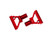Suspenion arms, lower, front, 6061-T6 aluminum (red-anodized) (left & right)/ 2.5x5mm BCS (with threadlock) (2)