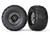 Tires & wheels, assembled, glued (chrome wheels, Terra Groove dual profile tires, foam inserts) (nitro rear/ electric front) (2)