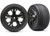 Tires & wheels, assembled, glued (2.8")(All-Star black chrome wheels, Ribbed tires, foam inserts) (electric front) (2)