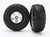 Tire & wheel assy, glued (SCT satin chrome, black beadlock style wheels, SCT off-road racing tires, foam inserts) (2) (2WD front)
