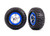 Tires & wheels, assembled, glued (SCT chrome, blue beadlock style wheels, BFGoodrichÆ Mud-Terrainô T/AÆ KM2 tires, foam inserts) (2) (2WD front)