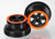 Wheels, SCT, black, orange beadlock style, dual profile (2.2" outer 3.0" inner) (2WD front) (2)
