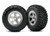 Tires & wheels, assembled, glued (SCT, satin chrome wheels, beadlock type (dual profile 2.2" outer 3.0" inner), SCT off-road tires, foam inserts) (2) (Rear) (TSMÆ rated)