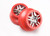 Wheels, SCT Split-Spoke, chrome, red beadlock style, dual profile (2.2" outer 3.0" inner) (4WD front/rear, 2WD rear) (2)