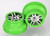 Wheels, SCT Split-Spoke, chrome, green beadlock style, dual profile (2.2" outer 3.0" inner) (4WD front/rear, 2WD rear) (2)