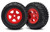 Tires and wheels, assembled, glued (SCT red wheels, SCT off-road racing tires) (1 each, right & left)