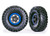 Tires & wheels, assembled, glued (TRX-4Æ Sport 2.2" gray, blue beadlock style wheels, Canyon Trail 5.3x2.2" tires) (2)