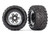 Tires & wheels, assembled, glued (black, satin chrome beadlock style wheels, MaxxÆ MT tires, foam inserts) (2) (17mm splined) (TSMÆ rated)