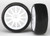 Tires & wheels, assembled, glued (12-spoke white wheels, slick tires) (2)