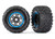 Tires & wheels, assembled, glued (black, blue beadlock style wheels, MaxxÆ MT tires, foam inserts) (2) (17mm splined) (TSMÆ rated)