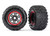 Tires & wheels, assembled, glued (black, red beadlock style wheels, MaxxÆ MT tires, foam inserts) (2) (17mm splined) (TSMÆ rated)