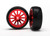 Tires & wheels, assembled, glued (12-spoke red chrome wheels, slick tires) (2)