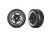 Tires & wheels, assembled, glued (black with chrome wheels, 2.1" Response tires) (extra wide, rear) (2)