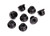 Nuts, 5mm flanged nylon locking (steel, black serrated) (8)