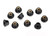 Nuts, 4mm flanged nylon locking, serrated (black) (10)