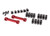 Mounts, suspension arms, aluminum (red-anodized) (front & rear)/ hinge pin retainers (12)/ inserts (6) Mounts, suspension arms, aluminum (red-anodized) (front & rear)/ hinge pin retainers (12)/ inserts (6)