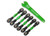 Turnbuckles, aluminum (green-anodized), camber links, 32mm (front) (2)/ camber links, 28mm (rear) (2)/ toe links, 34mm (2)/ aluminum wrench
