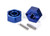 Wheel hubs, hex (blue-anodized, lightweight aluminum) (2)/ axle pins(2)