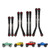 INJORA 8PCS Stainless Steel High Clearance 4 Links Set for SCX24 C10 JLU Bronco Base Camp 4Runner (Black)