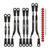 INJORA 8PCS Stainless Steel High Clearance 4 Links Set for SCX24 C10 JLU Bronco Base Camp 4Runner (Black)