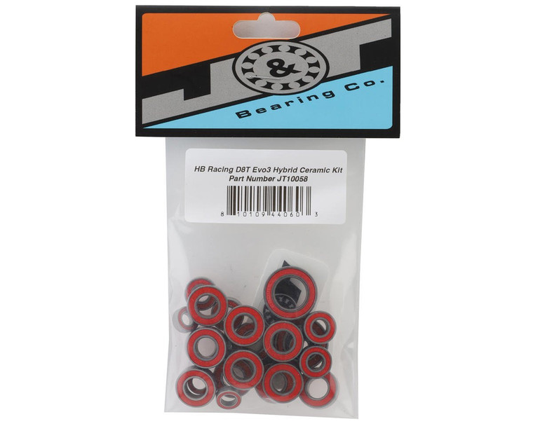 J&T Bearing Co. HB Racing D8T Evo3 Bearing Kit (Hybrid Ceramic)