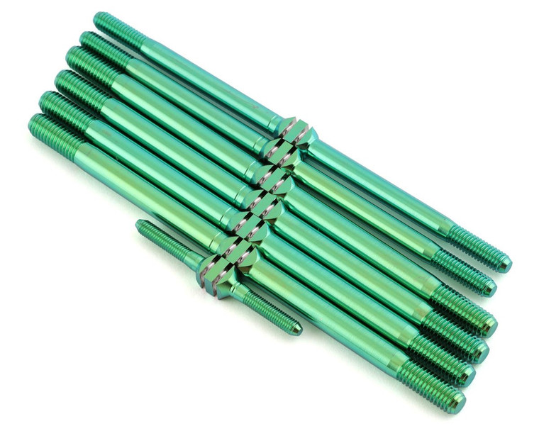 J&T Bearing Co. Tekno NT48/ET48 2.0 Titanium "Milled" Turnbuckle Kit (Green)
