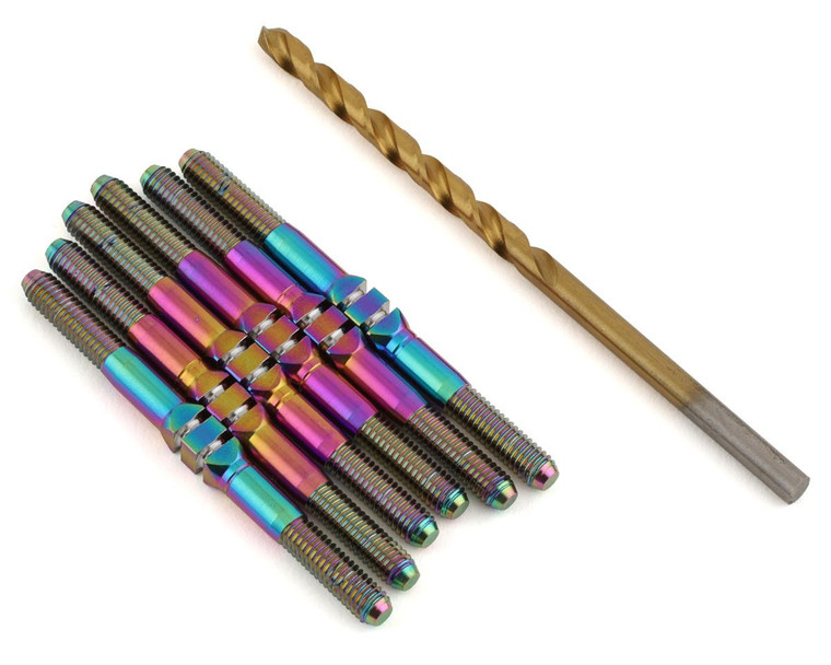 J&T Bearing Co. Associated B6.4 Titanium "Milled" XD Turnbuckle Kit (Oil Slick)