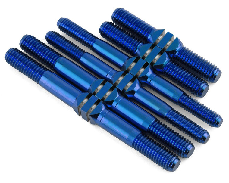 J&T Bearing Co. HB D8 Worlds Spec Titanium "Milled'' Turnbuckle Kit (Blue)