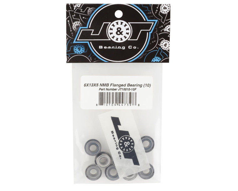 J&T Bearing Co. 6x13x5mm NMB Flanged Bearing (10)