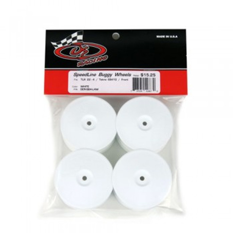 Speedline Buggy Wheels for TLR 22X-4 / Tekno EB410 / Front / WHITE / 4Pcs