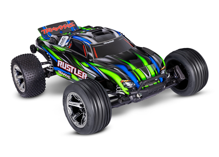 RustlerÆ Brushless: 1/10 Scale Stadium Truck with TQô 2.4 GHz radio system 37354-4-GRN