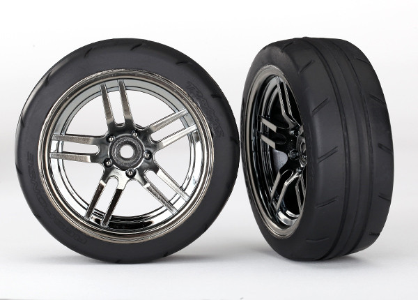 Tires & wheels, assembled, glued (split-spoke black wheels, 1.9" Response tires) (front) (2)
