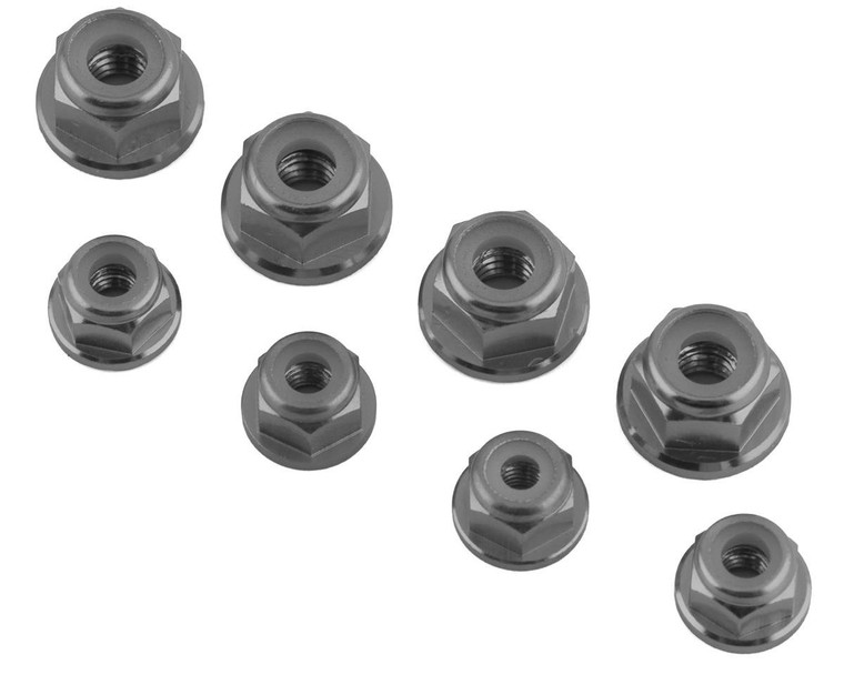 175RC Associated DR10M Aluminum Nut Kit (Grey) (8)