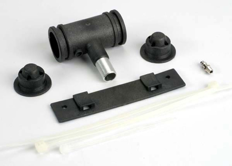 Exhaust pipe,rubber/ metal support tubes (2)/ metal fitting tube(1)