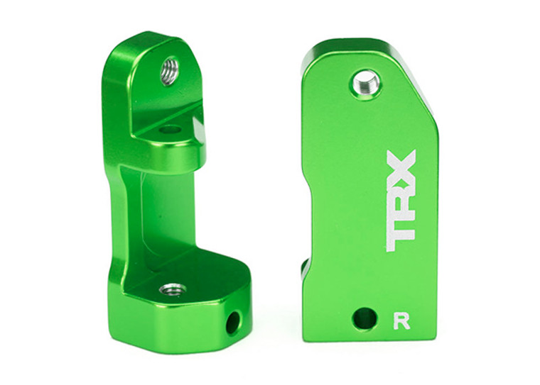 Caster blocks, 30-degree, green-anodized 6061-T6 aluminum (left & right)/ suspension screw pin (2)