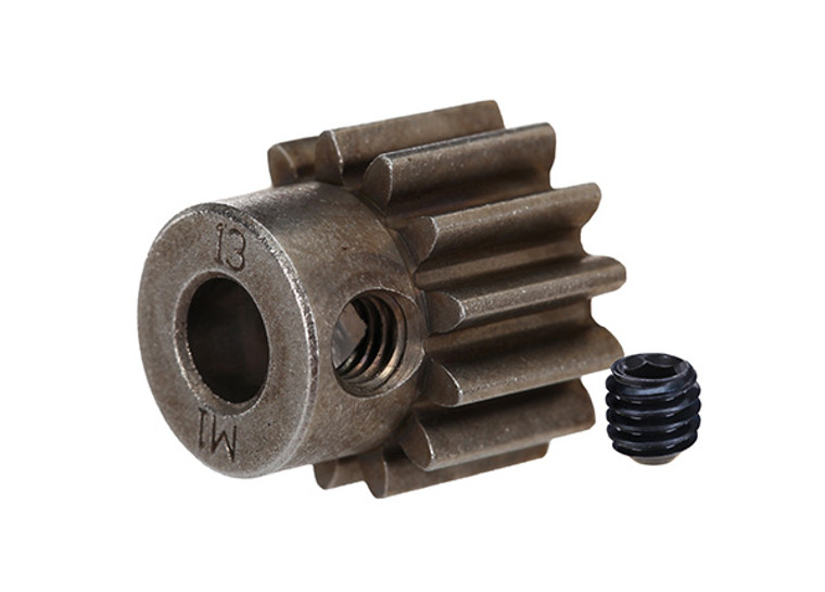Gear, 13-T pinion (1.0 metric pitch) (fits 5mm shaft)/ set screw (for use only with steel spur gears)
