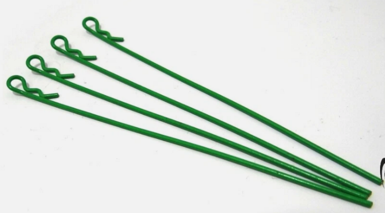 GREEN BENT BODY CLIPS 105MM LONG 1.2MM WIRE