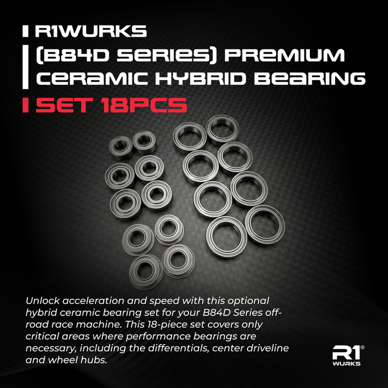 R1WURKS (B84D Series) Premium Hybrid Ceramic Bearing Set 18PCS
