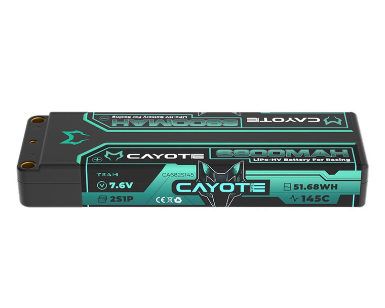 CAYOTE 2S 6800MAH 145C LCG LIHV BATTERY W/5MM BULLETS