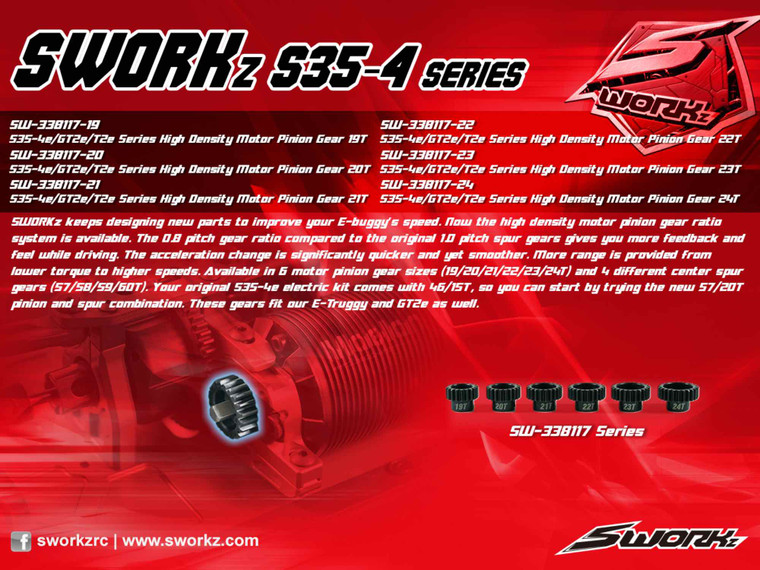SWORKz High Density Motor Pinion Gear (20T) (M0.8)