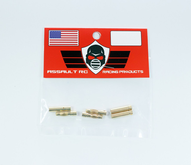 Assault RC High Current 4mm Gold Plated Bullet Connectors (2 Male/2 Female)