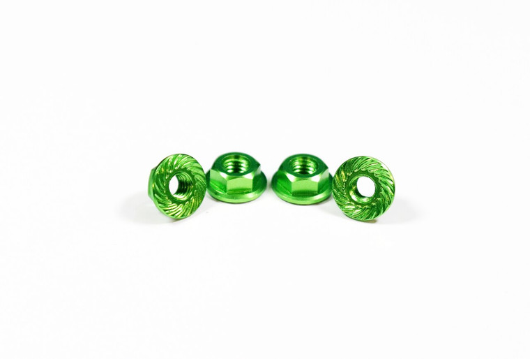 Assault RC Revolver M4 Serrated Wheel Nut Set (Green) (4)
