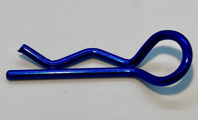 Assault RC Heavy Duty Large Bent Body Clips (Metallic Blue) (5pk)